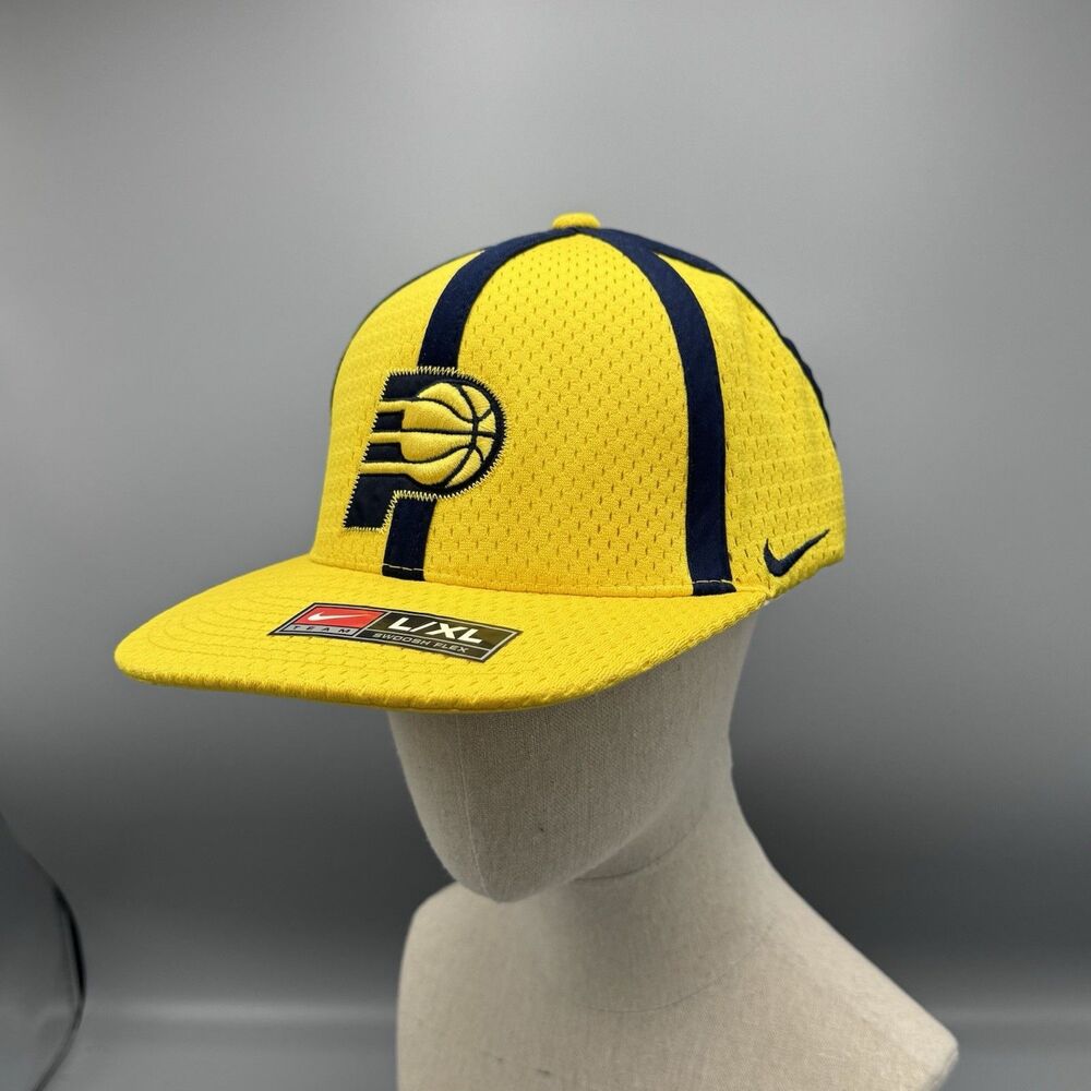 Indiana Pacers Nike Team Basketball Hat Fitted L/XL Swoosh Flex NBA Mesh Vented